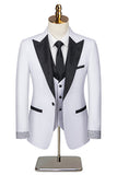 3 Piece Ivory One Button Prom Elegant Men's Suits with Pockets