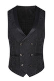 Dark Green Jacquard Shawl Lapel 3 Piece Prom Men's Suits