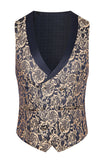 Dark Green Jacquard Shawl Lapel 3 Piece Prom Men's Suits