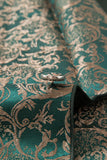 Dark Green Jacquard Shawl Lapel 3 Piece Prom Men's Suits