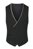 3 Piece Black Jacquard Shawl Lapel Prom Men's Suits