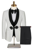 3 Piece Black Jacquard Shawl Lapel Prom Men's Suits