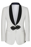 3 Piece Black Jacquard Shawl Lapel Prom Men's Suits