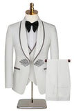 3 Piece Black Jacquard Shawl Lapel Prom Men's Suits