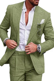 2 Piece Green Peak Lapel One Button Prom Men's Formal Suits