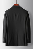 2 Piece Peak Lapel Double Breasted Black Prom Men's Suits