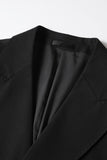 2 Piece Peak Lapel Double Breasted Black Prom Men's Suits