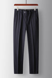 Navy Striped Double Breasted Peak Lapel 2 Piece Prom Men's Suits