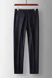 Navy Striped Double Breasted Peak Lapel 2 Piece Prom Men's Suits