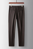 2 Piece Peak Lapel Coffee Prom Men's Suits with Pockets