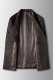 2 Piece Peak Lapel Coffee Prom Men's Suits with Pockets