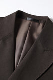 2 Piece Peak Lapel Coffee Prom Men's Suits with Pockets