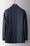 2 Piece Peak Lapel Navy Prom Men's Suits with Pockets