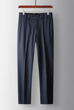 2 Piece Peak Lapel Navy Prom Men's Suits with Pockets