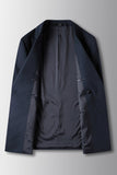 2 Piece Peak Lapel Navy Prom Men's Suits with Pockets
