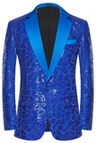 Sparkly Black Sequins 2 Piece Golden Prom Men's Suits