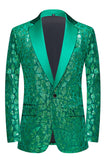 Sparkly Black Sequins 2 Piece Golden Prom Men's Suits