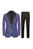 Sparkly Black Sequins 2 Piece Golden Prom Men's Suits