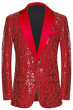 Sparkly Black Sequins 2 Piece Golden Prom Men's Suits