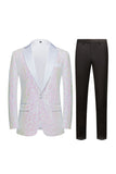 Sparkly Black Sequins 2 Piece Golden Prom Men's Suits