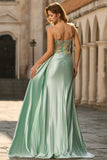 Sparkly Pink Mermaid Floral Satin Long Corset Prom Dress with Sequin