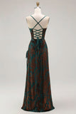 Burgundy Sheath Spaghetti Straps Maxi Velvet Formal Dress
