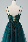 Sparkly Dark Green A Line Short Cocktail Dress with Beading