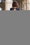 Navy A-Line Chiffon Round Neck Long Mother of the Bride Dress with Appliques