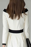 Black and White Midi Pencil Work Dress with Belt