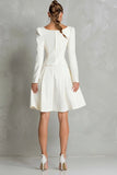 Ivory A Line 2 Piece Square Neck Short Business Suits