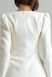 Ivory 2 Piece Single Breasted Short Tweed Outfits