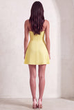 Yellow A-Line Strapless Ruched Short Cocktail Dress