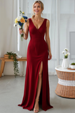 Cabernet Sheath Chiffon V-Neck Maxi Wedding Guest Dress