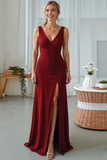 Cabernet Sheath Chiffon V-Neck Maxi Wedding Guest Dress