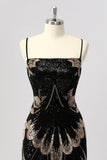Sparkly Black Beaded Tight Lace up Back Short Cocktail Dress