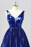 Golden A Line Mirror Short Metallic Cocktail Dress