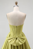 Green Sweetheart A-Line Satin Short Cocktail Dress with Beading
