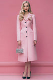 Pink Single Breasted Notched Lapel Floral Midi Blazer Dress