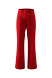 Red Notched Lapel 2 Piece Long Sleeves Prom Suits with Pockets