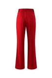 Red Notched Lapel 2 Piece Long Sleeves Prom Suits with Pockets