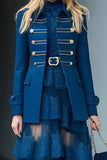 Long Sleeves Dark Blue Prom Blazer with Buttons