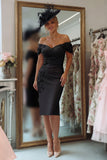 Blush Pink Bodycon Floral Off the Shoulder Midi Mother of the Bride Dress