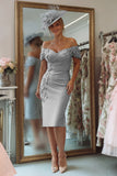 Blush Pink Bodycon Floral Off the Shoulder Midi Mother of the Bride Dress