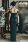 Pine Satin Corset Mermaid Off the Shoulder Maxi Mother of the Bride Dress