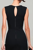 Simple Black Mermaid Boat Neck Maxi Formal Dress