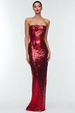 Sparkly Navy Sequin Strapless Maxi Holiday Party Dress