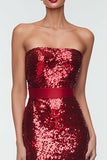 Sparkly Navy Sequin Strapless Maxi Holiday Party Dress