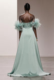 Mint Green Mermaid Strapless Satin Long Formal Dress