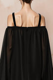 Black Mermaid Cold Shoulder Long Velvet Formal Dress