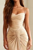 Ivory Mermaid Ruched Maxi Formal Dress